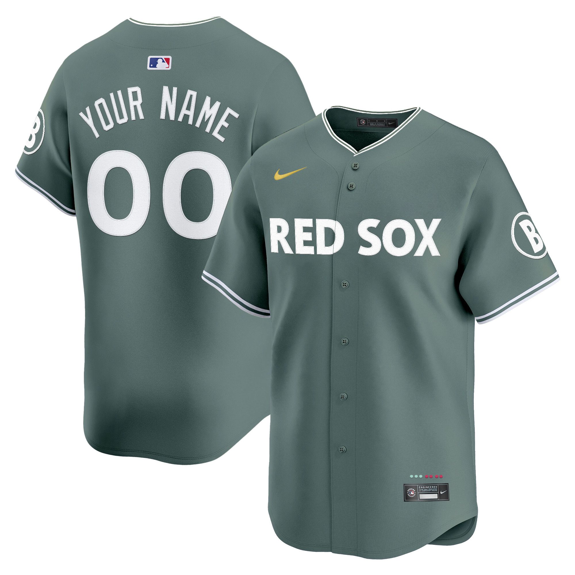 Men Boston Red Sox Green Nike 2025 City Connect Vapor Premier Limited Custom MLB Jersey->customized mlb jersey->Custom Jersey